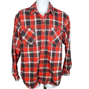 Vintage St. Johns Bay Big Mac Flannel Shirt Mens L Plaid Button Up Made in USA